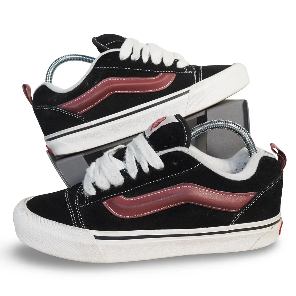 Vans Knu Skool Skate Shoes Black Port Suede Chunky Sneakers Womens 8.5 Mens 7